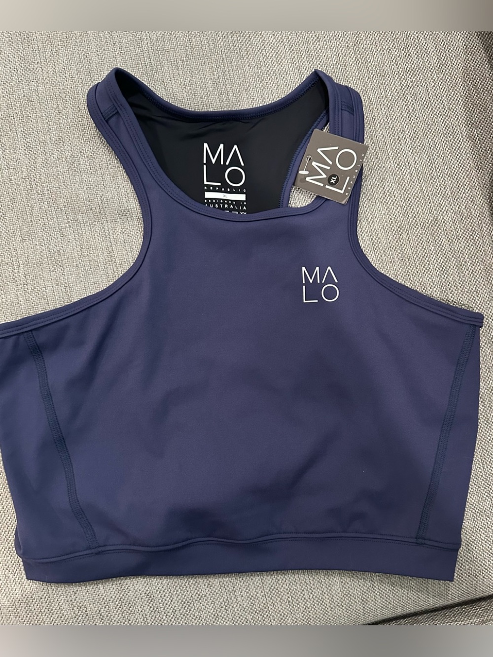 Malo Republic Deep Navy Racerback Crop